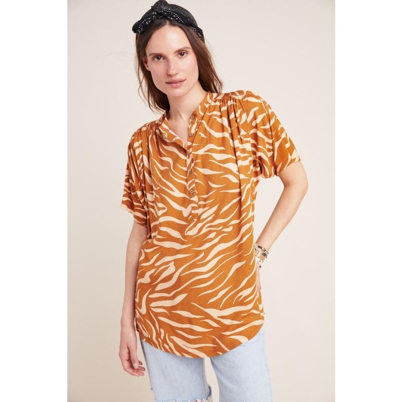 Maeve By Anthropologie Oversized Windham Zebra Tunic Small